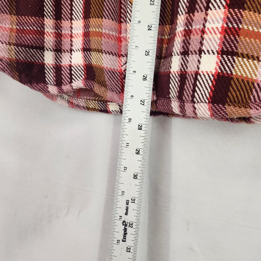 L.L. Bean Women's 912 Overshirt Plaid Shacket Women's L Purple Button Up Shirt - Picture 5 of 10